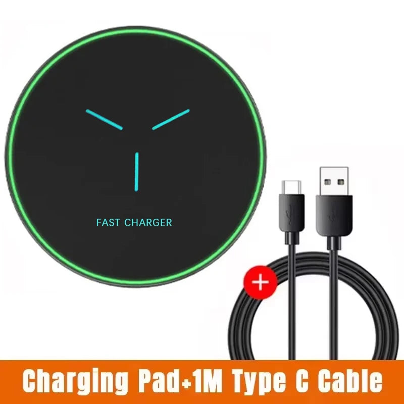 Chargeur Sans Fil à Induction 15W – Compatible iPhone & Samsung