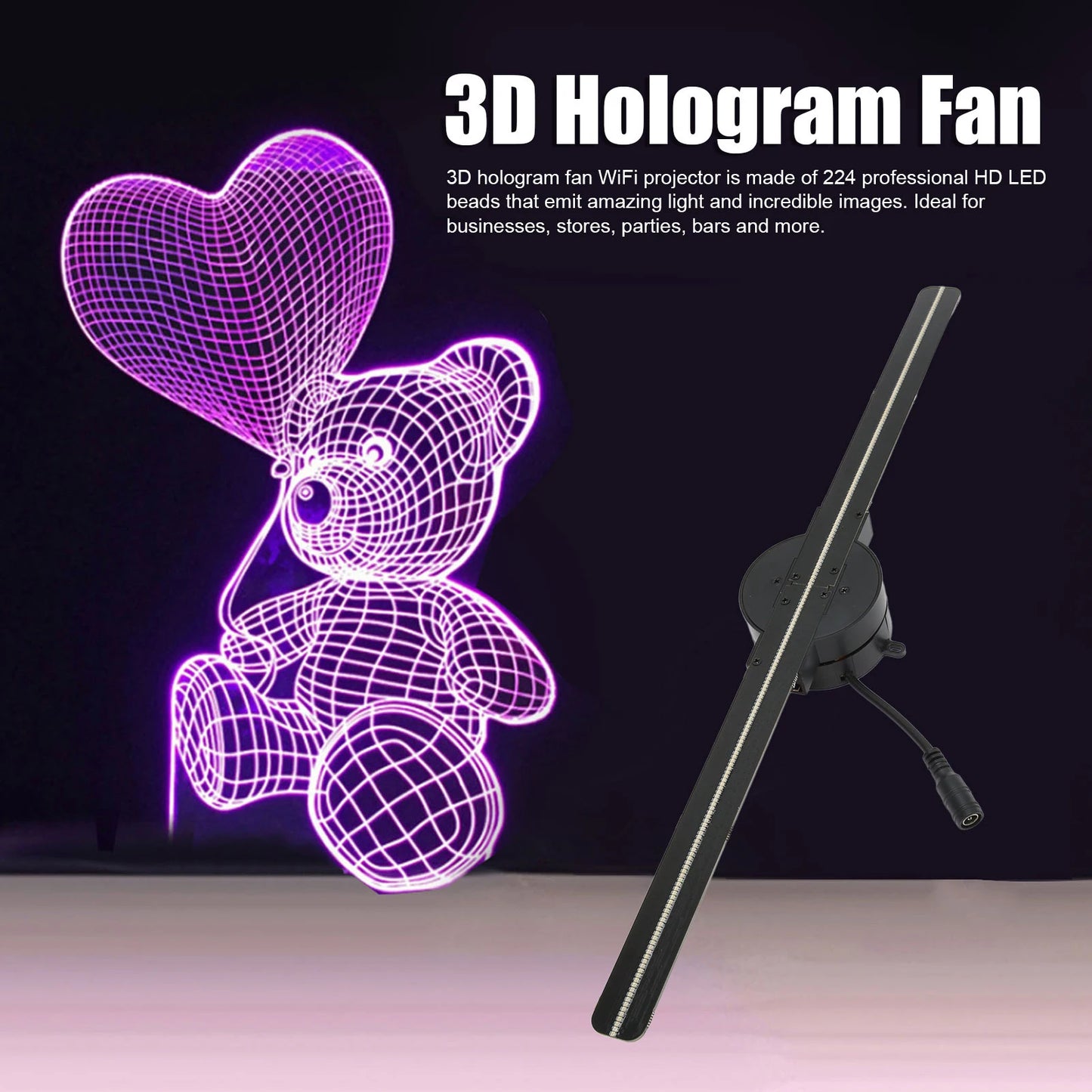 Lampe LED Holographique 3D
