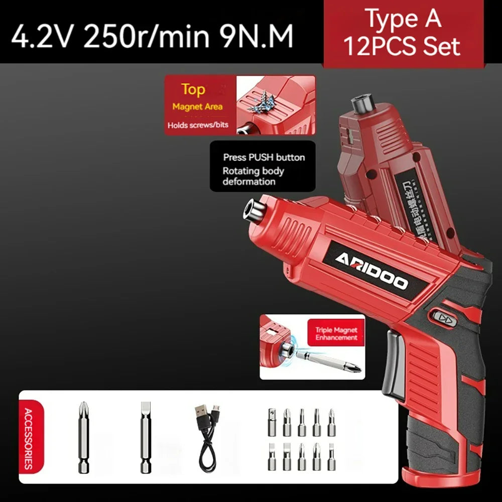 Tournevis Électrique Rechargeable 4.2V 6Nm — Compact, Puissant, Batterie 1300mAh Longue Durée