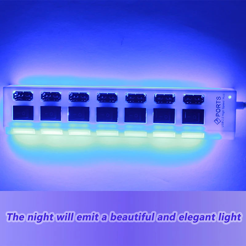 USB 2.0 Hub – 4/7 Ports with Individual Switches