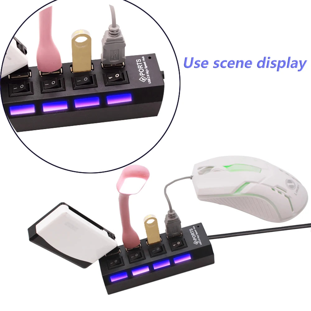USB 2.0 Hub – 4/7 Ports with Individual Switches