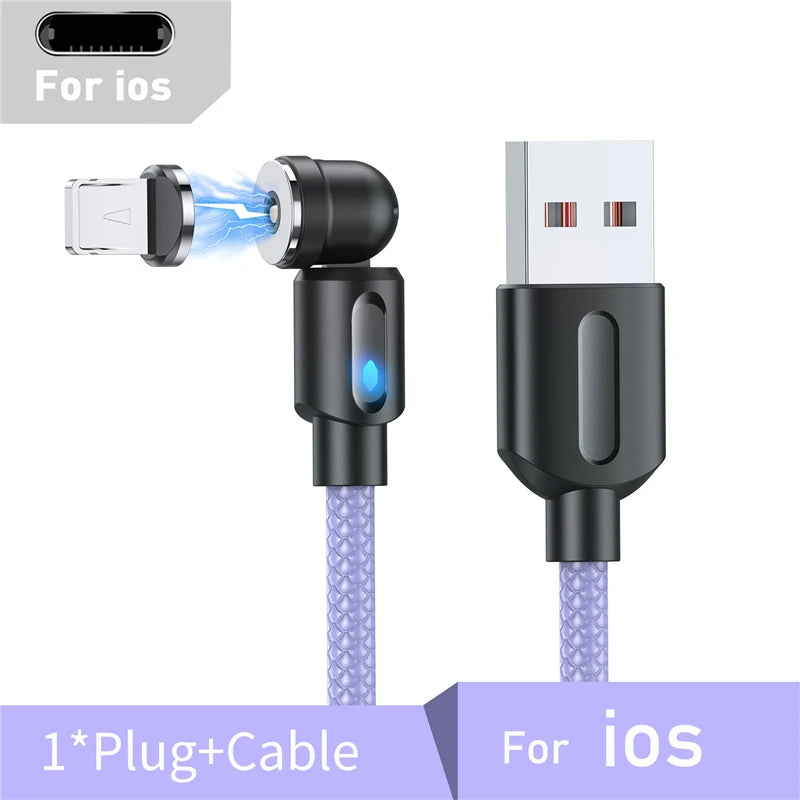 Cable Magnétique LED 3-en-1 – USB-C, Lightning & Micro-USB