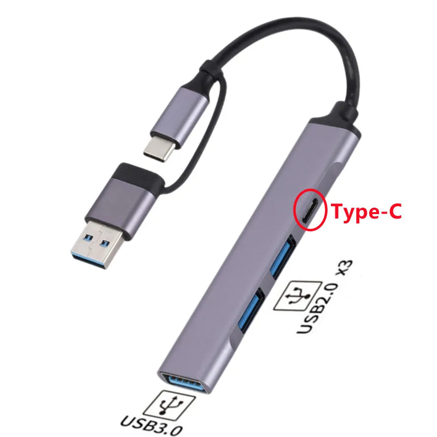 4-in-1 USB-C & USB-A Hub