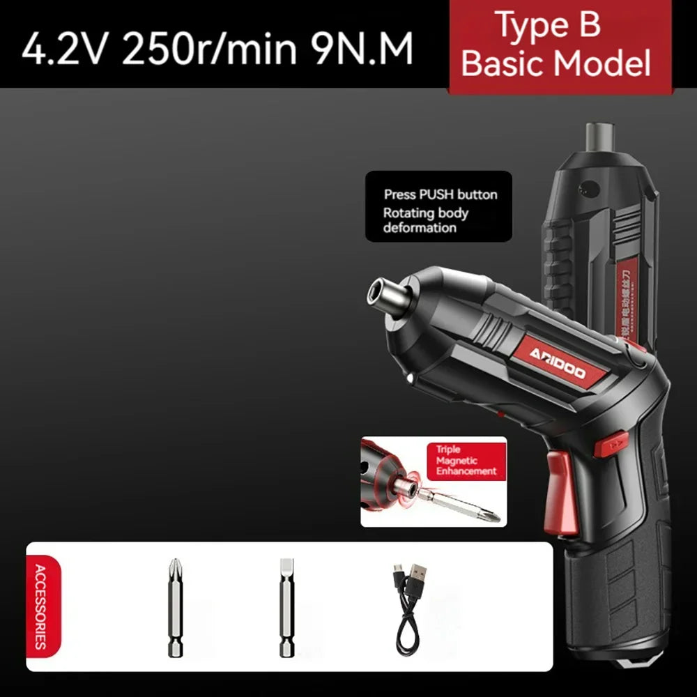 Tournevis Électrique Rechargeable 4.2V 6Nm — Compact, Puissant, Batterie 1300mAh Longue Durée