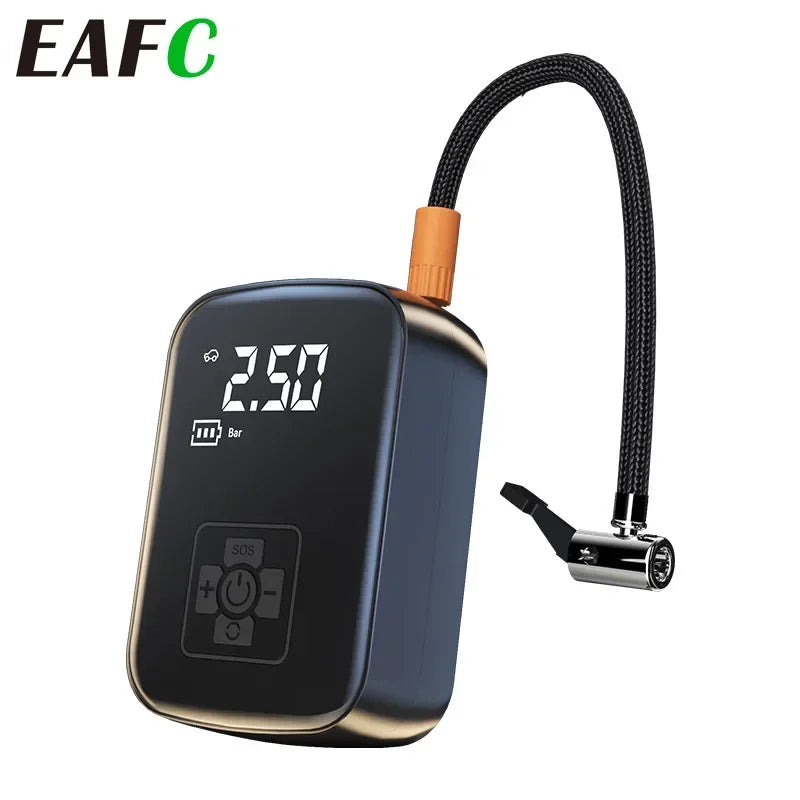 Compresseur air portable rechargeable gonfleur pneu voiture vélo  
