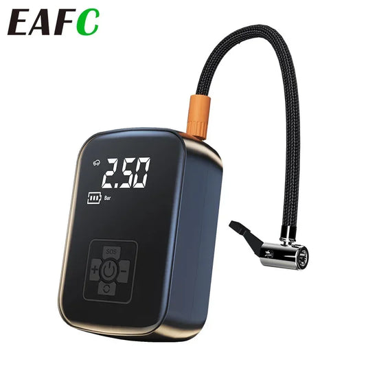 Compresseur air portable rechargeable gonfleur pneu voiture vélo  
