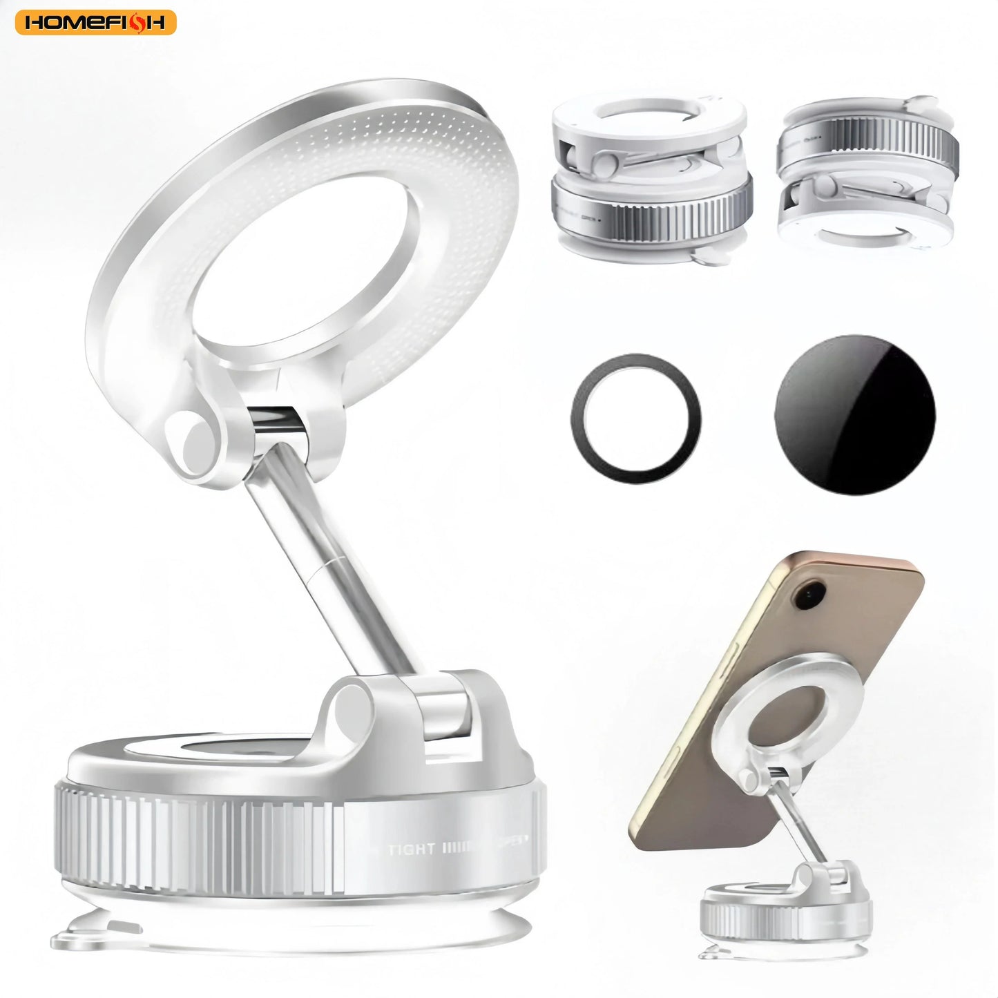 Support Téléphone Magnétique Voiture — Rotation 3 Axes, Fixation Universelle Multi-Supports