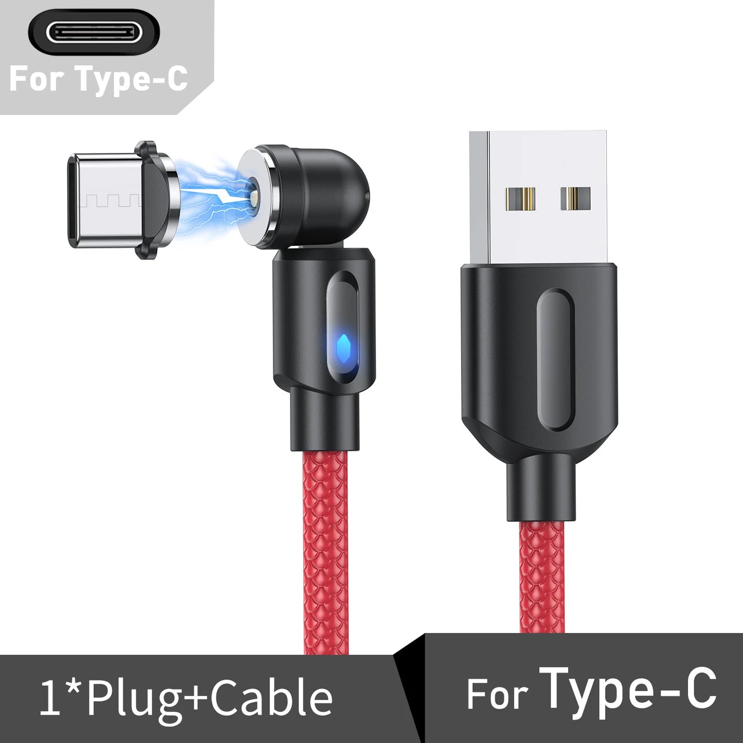Cable Magnétique LED 3-en-1 – USB-C, Lightning & Micro-USB