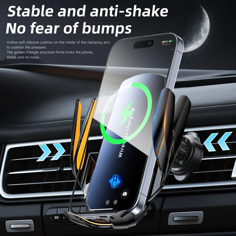Chargeur Sans Fil Voiture – Charge Rapide 15W Compatible iPhone & Android
