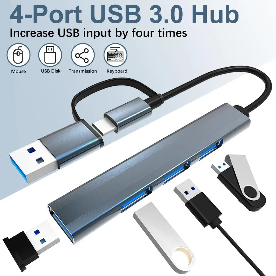 4-in-1 USB-C & USB-A Hub