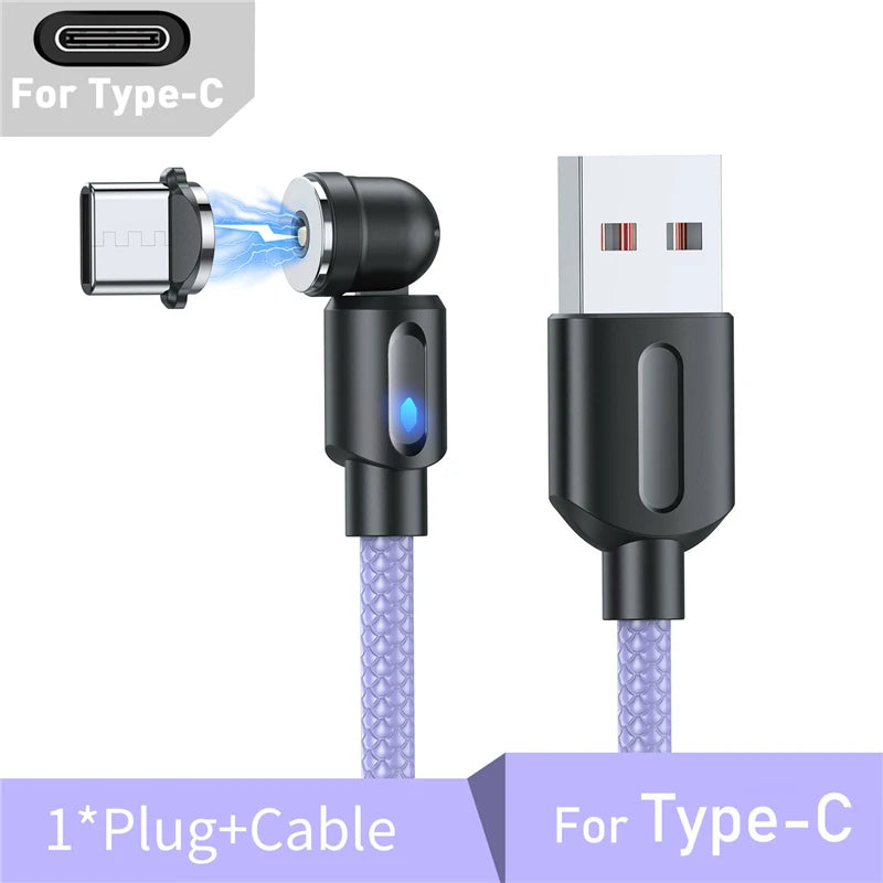 Cable Magnétique LED 3-en-1 – USB-C, Lightning & Micro-USB