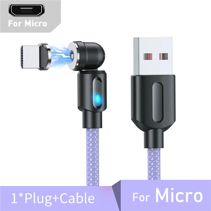 Cable Magnétique LED 3-en-1 – USB-C, Lightning & Micro-USB