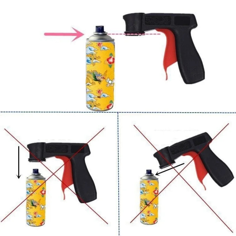 Adaptateur Pistolet Aérosol Universel — Poignée Gâchette pour Bombe de Peinture et Entretien Carrosserie