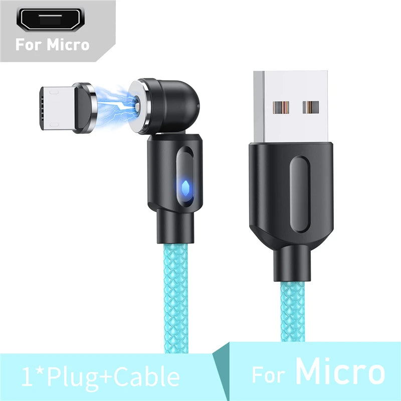 Cable Magnétique LED 3-en-1 – USB-C, Lightning & Micro-USB