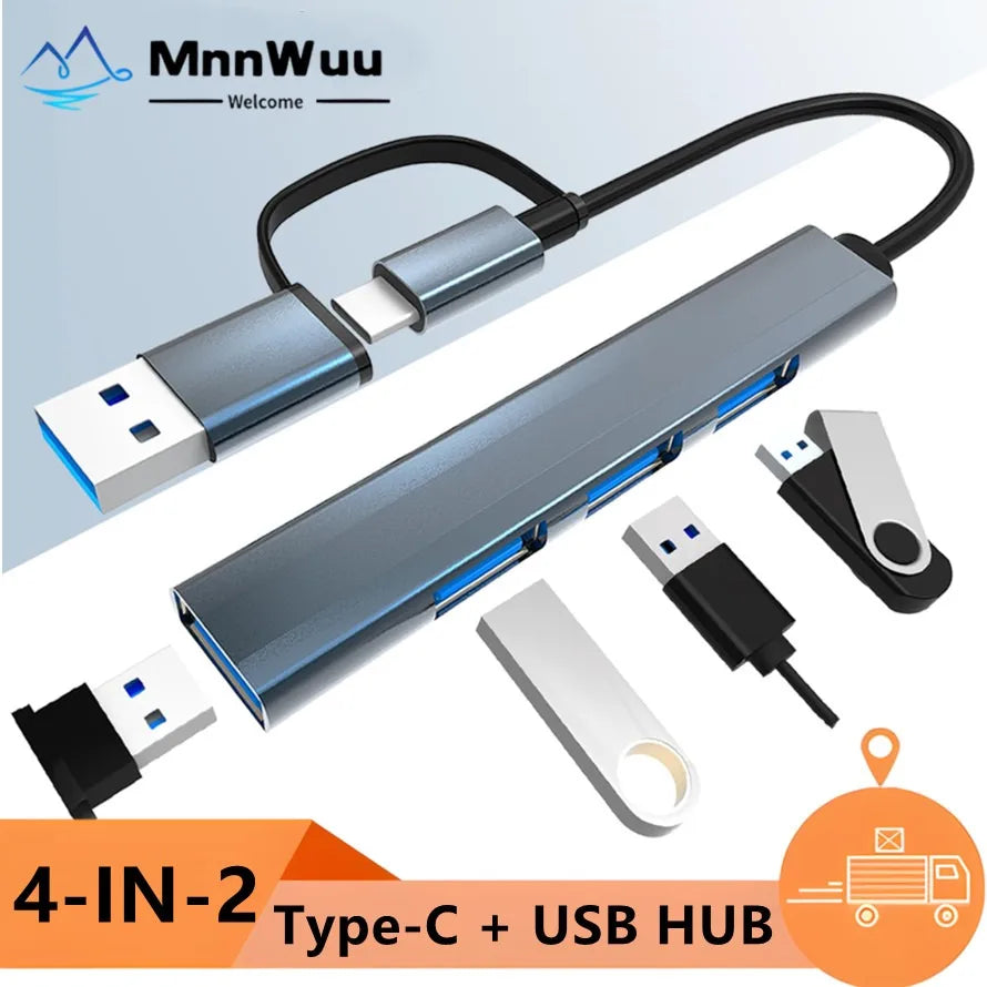 4-in-1 USB-C & USB-A Hub