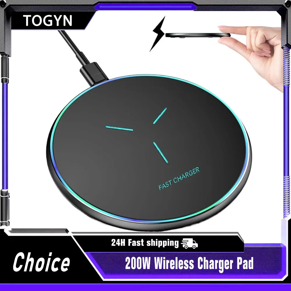 Chargeur sans fil induction 15W compatible iPhone et Samsung  
